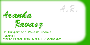 aranka ravasz business card